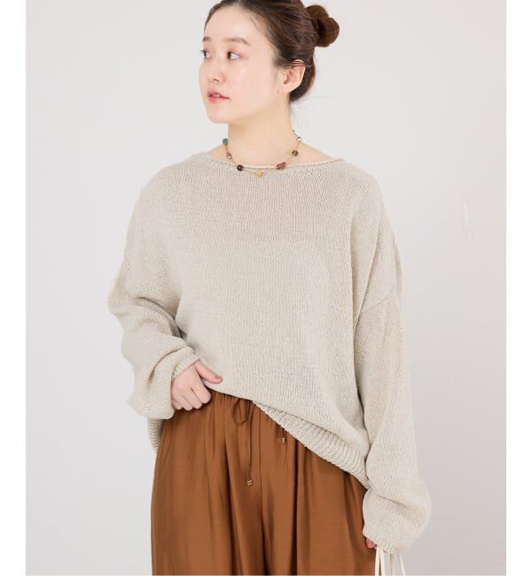 IENA「ミックスヤーン ワイドプルオーバー」|ニット・セーター|