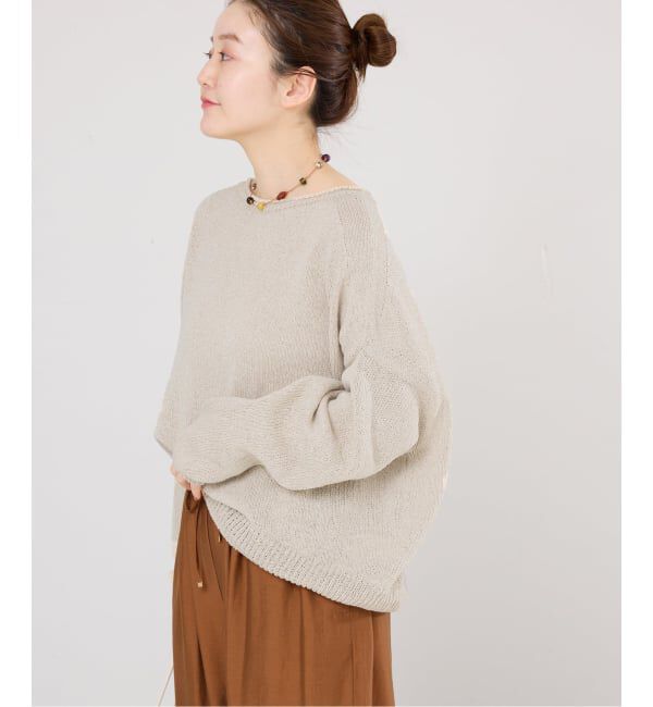 IENA「ミックスヤーン ワイドプルオーバー」|ニット・セーター|