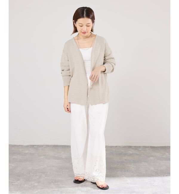 IENA「ミックスヤーン  2WAY Vカーディガン」|カーディガン|