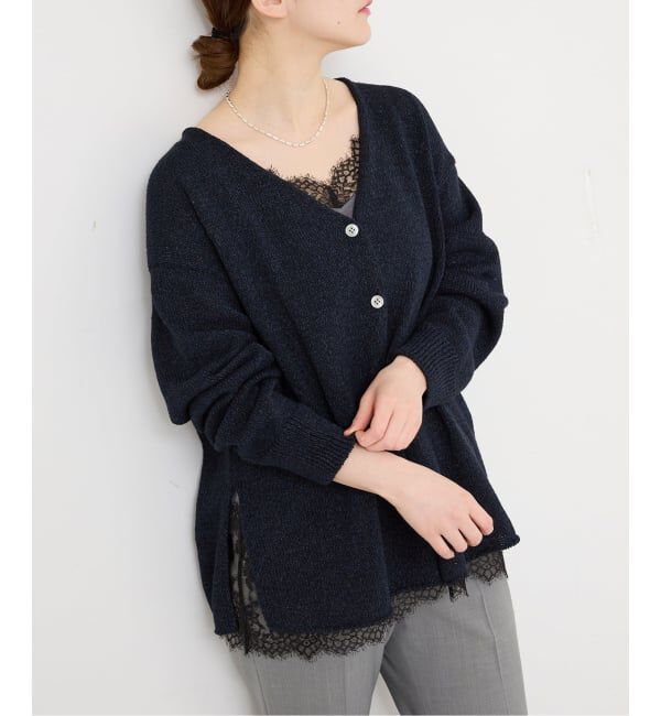 IENA「ミックスヤーン  2WAY Vカーディガン」|カーディガン|