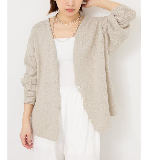 IENA「ミックスヤーン  2WAY Vカーディガン」|カーディガン|