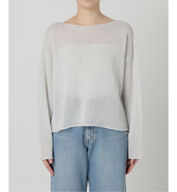 IENA「ウォッシャブル スパークルコットンプルオーバー」|ニット・セーター|
