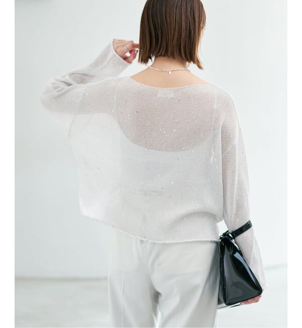 IENA「ウォッシャブル スパークルコットンプルオーバー」|ニット・セーター|