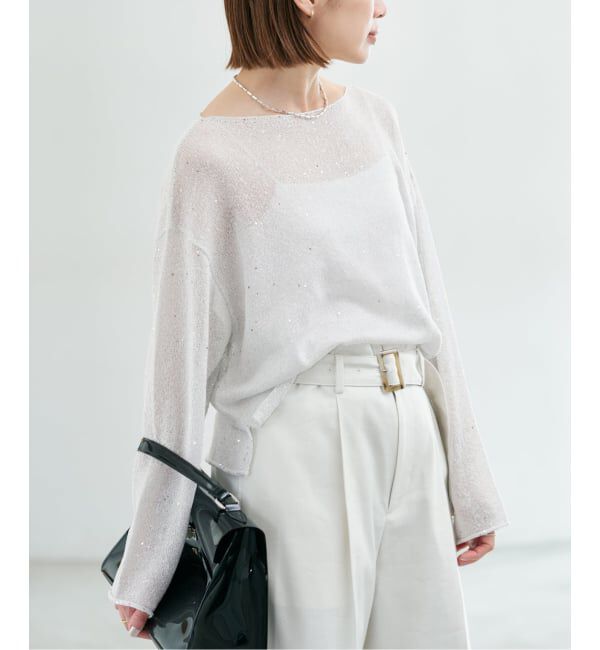 IENA「ウォッシャブル スパークルコットンプルオーバー」|ニット・セーター|