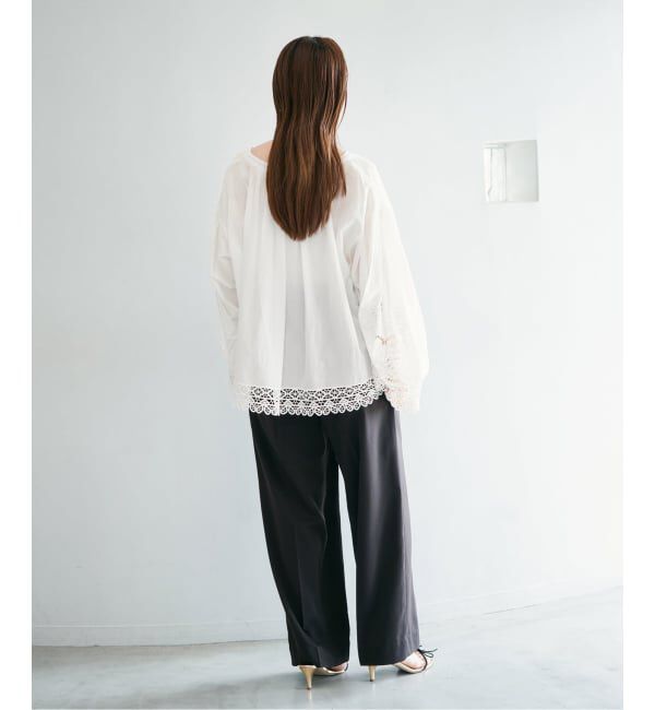 IENA「カットワークレースブラウス」|シャツ・ブラウス|
