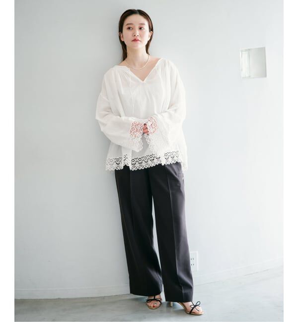 IENA「カットワークレースブラウス」|シャツ・ブラウス|