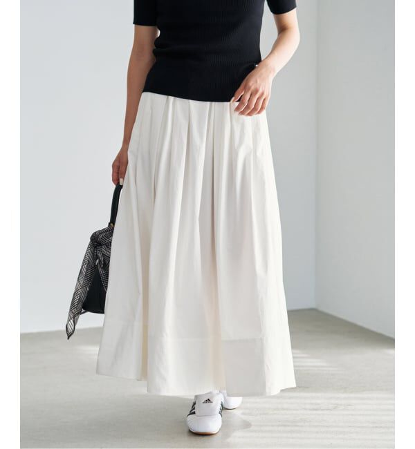 IENA「《予約》ウォッシャブル タフタギャザーフレアスカート」|スカート|