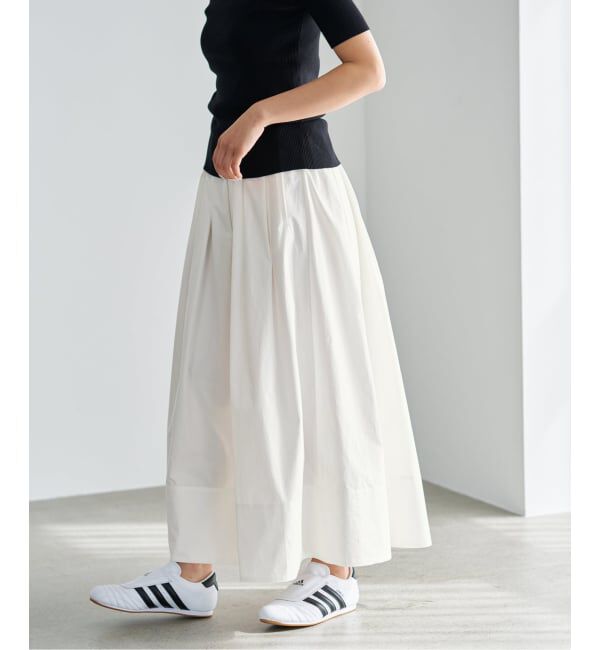 IENA「《予約》ウォッシャブル タフタギャザーフレアスカート」|スカート|