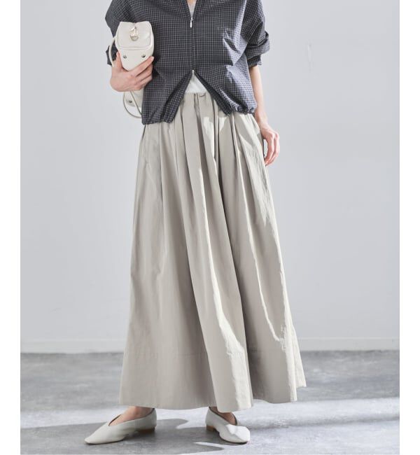 IENA「《予約》ウォッシャブル タフタギャザーフレアスカート」|スカート|