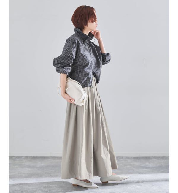 IENA「《予約》ウォッシャブル タフタギャザーフレアスカート」|スカート|