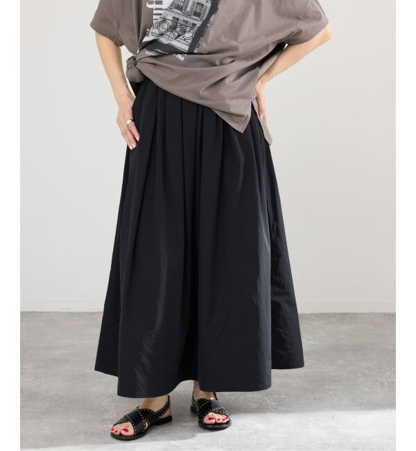 IENA「《予約》ウォッシャブル タフタギャザーフレアスカート」|スカート|