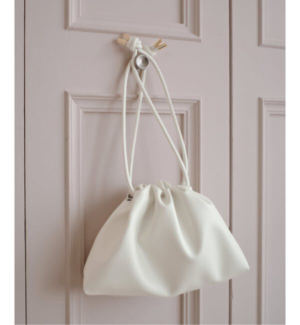 SLOBE IENA「《追加3予約》SLOBE 3WAY スムース巾着バッグ」|その他|ホワイト