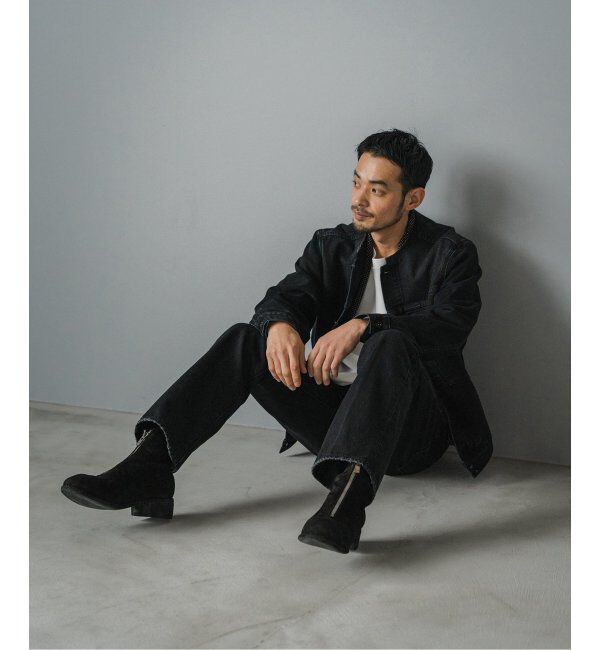 EDIFICE「《再入荷》Levi&rsquo;s(リーバイス) 別注 Type 1 Trucker Jacket BLACK "COLLARLESS"」|デニムジャケット|