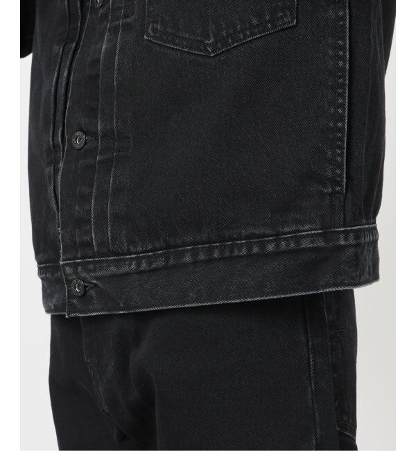 EDIFICE「《再入荷》Levi&rsquo;s(リーバイス) 別注 Type 1 Trucker Jacket BLACK "COLLARLESS"」|デニムジャケット|