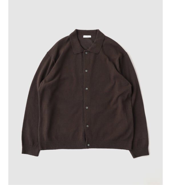 EDIFICE「ATON（エイトン） COTTON WASHI BOUCLE POL0 CARDIGAN」|ニット・セーター|ブラウン