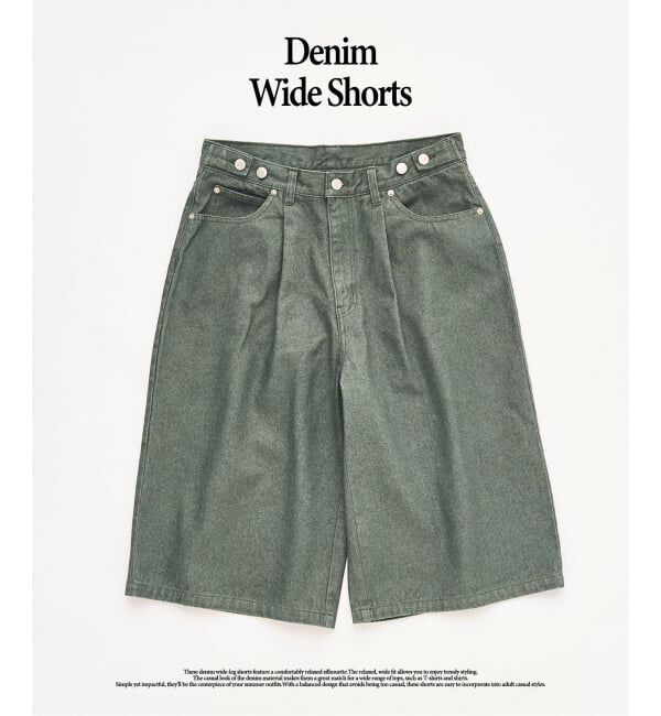 417 EDIFICE「デニムワイドショーツ」|その他|グレー