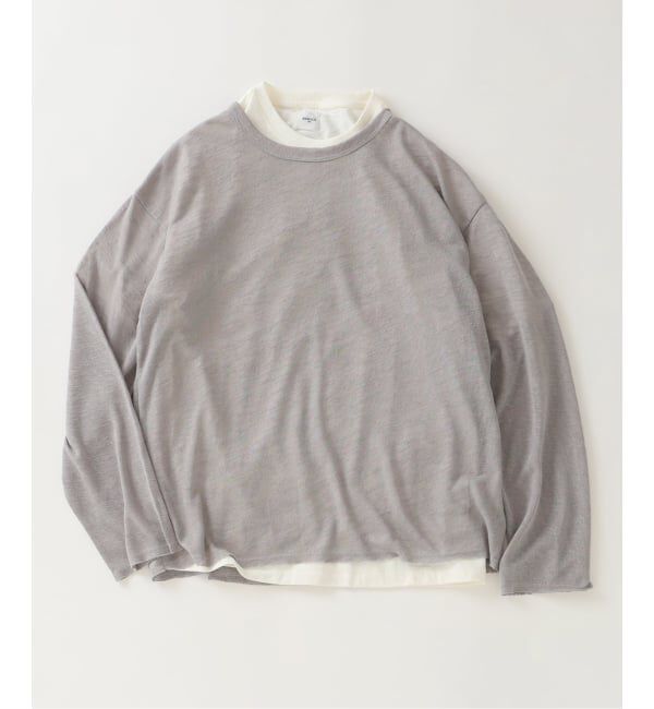 EDIFICE「《予約》レイヤード ジャージ ニット」|ニット・セーター|グレーA
