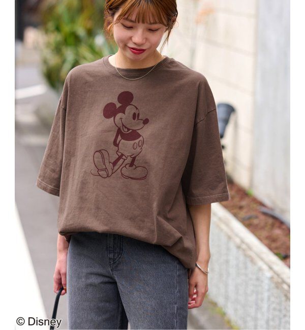 JOURNAL STANDARD relume「【GOOD ROCK SPEED】＜MICKEY MOUSE＞フロッキープリントTシャツ」|Tシャツ・カットソー|