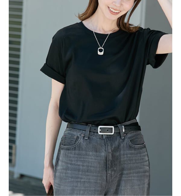 JOURNAL STANDARD「《追加3》汗ジミ防止ナノシアハーフスリーブT」|Tシャツ・カットソー|ブラック