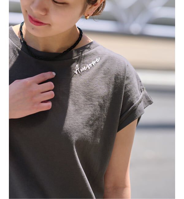 JOURNAL STANDARD relume「《追加3》刺繍ロゴフレンチTEE」|Tシャツ・カットソー|ブラック A