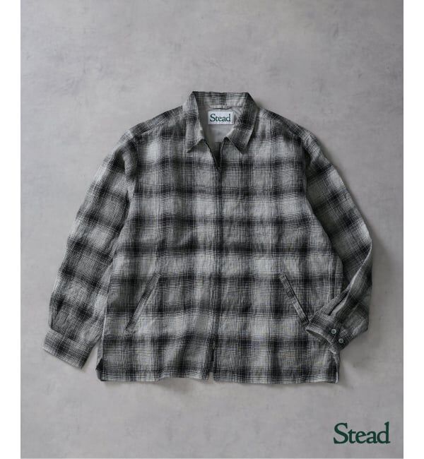 J.S.Homestead「Stead / リネン オンブレ ジップ シャツ」|シャツ・ブラウス|ブラック