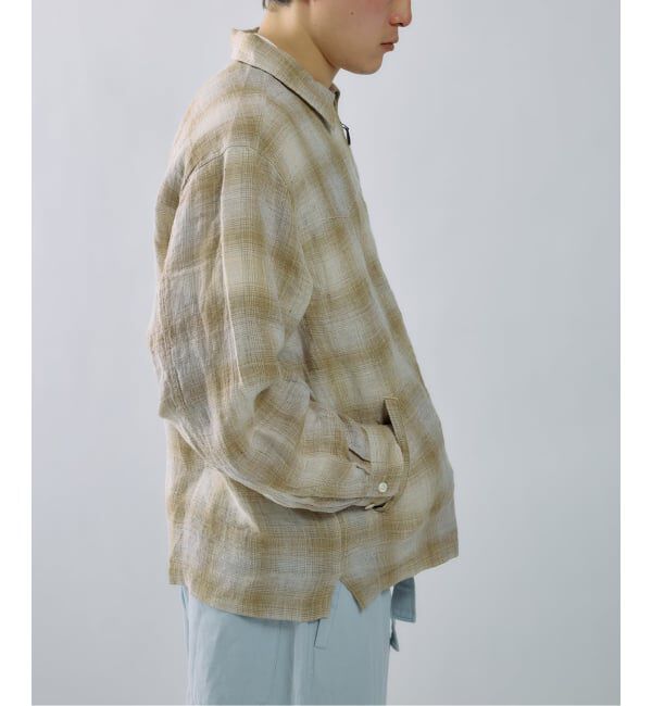 J.S.Homestead「Stead / リネン オンブレ ジップ シャツ」|シャツ・ブラウス|