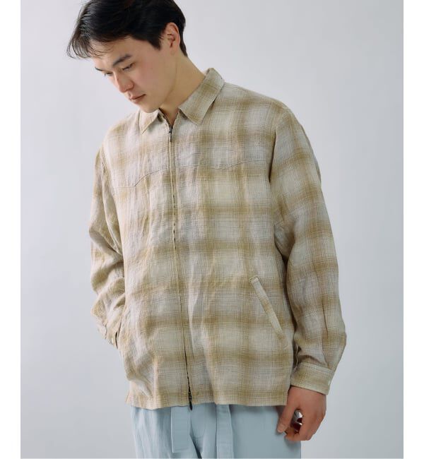J.S.Homestead「Stead / リネン オンブレ ジップ シャツ」|シャツ・ブラウス|