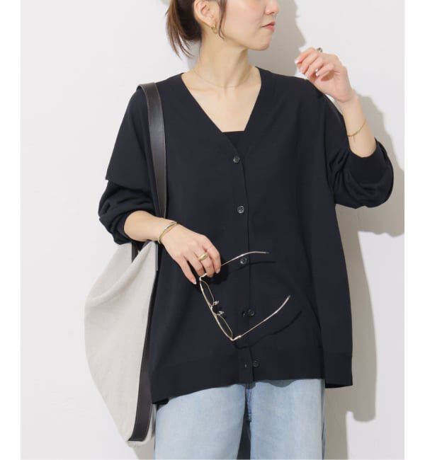 JOURNAL STANDARD relume「《予約》【MULTI FUNC+】UVカット / 接触冷感 / ドライタッチVネックカーディガン」|カーディガン|ブラック