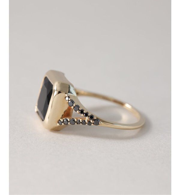 Lilas by Spick&Span「オニキス8角2ラインブラックダイヤリング K10」|リング|