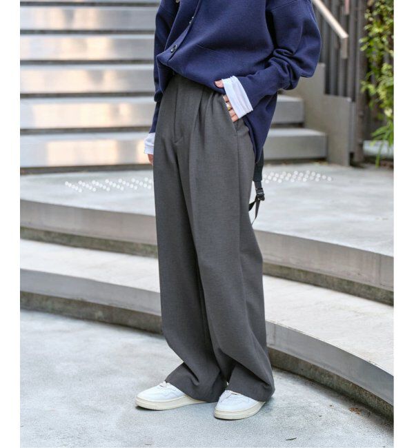 Spick and Span「《追加》ダブルクロスツータックパンツ」|スラックス|