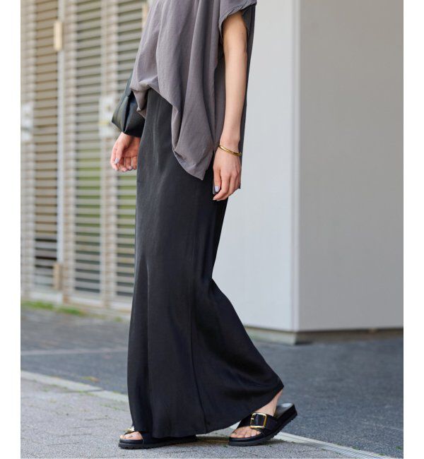 FRAMeWORK「≪追加≫キュプラバイアスサテンロングスカート」|スカート|