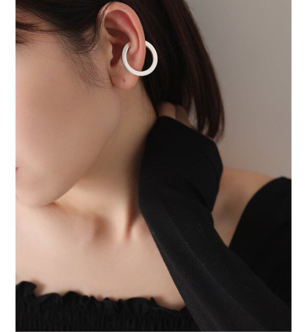 Spick and Span「【SAMH by LILAS】Wフェースフープイヤーカフ SV（片耳）」|イヤーカフ|