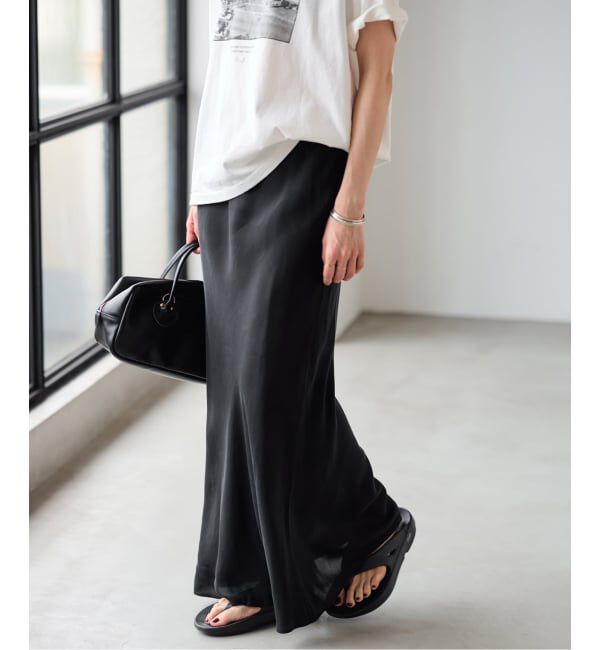 FRAMeWORK「≪追加≫シルキーキュプラバイアススカート」|スカート|