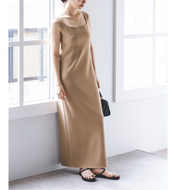 NOBLE「【洗える】ニットライクジョーゼット2wayワンピース」|ワンピース|キャメル