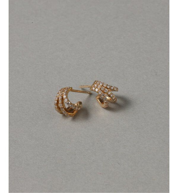 Lilas by Spick&Span「シャイニングダイヤ3ラインピアス K18（両耳）」|ピアス|ゴールド