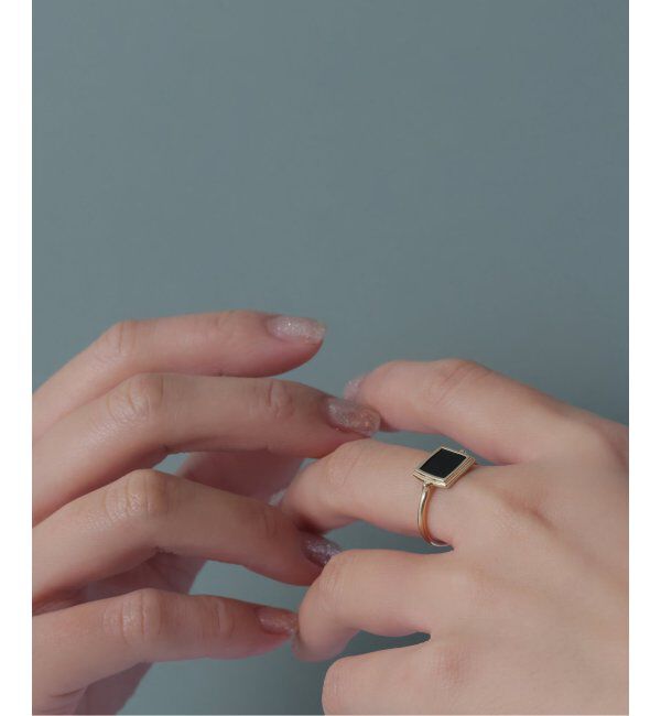 Lilas by Spick&Span「《WEB限定》スライスオニキススクエアリング K10」|リング|