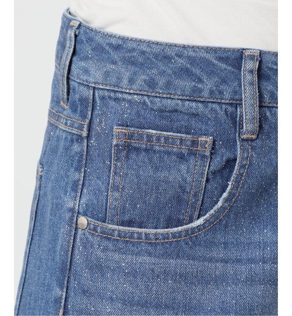 U by SPICK&SPAN「グリッタールーズバギーデニム」|デニム|