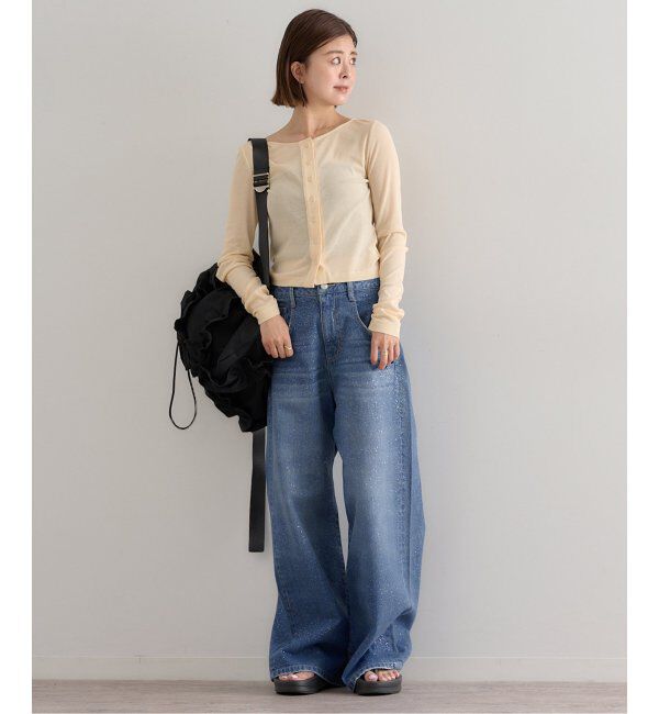 U by SPICK&SPAN「グリッタールーズバギーデニム」|デニム|