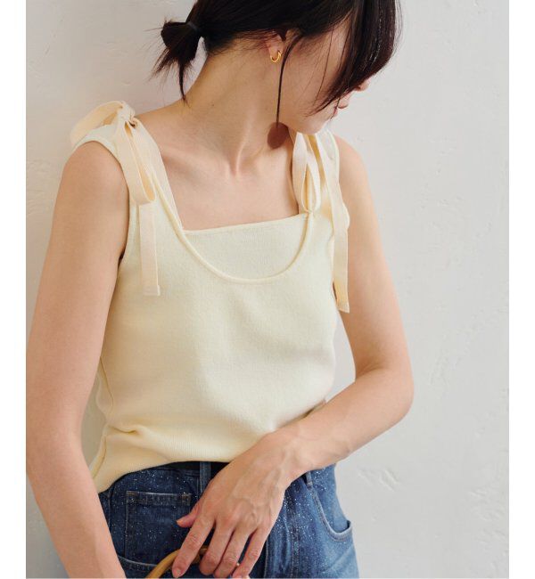 U by SPICK&SPAN「コットンリボンノースリニット」|タンクトップ|