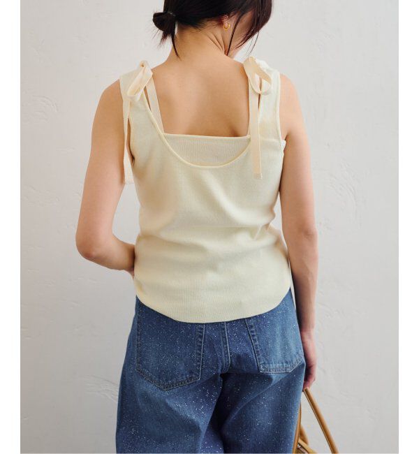 U by SPICK&SPAN「コットンリボンノースリニット」|タンクトップ|
