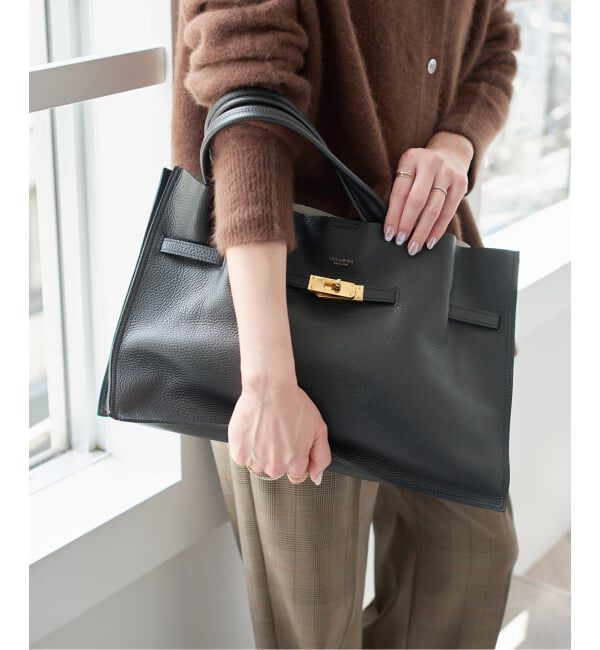 Spick and Span「《追加》VIOLAd'ORO イタリアンWフェイスレザートートバッグ L」|トートバッグ|ブラック