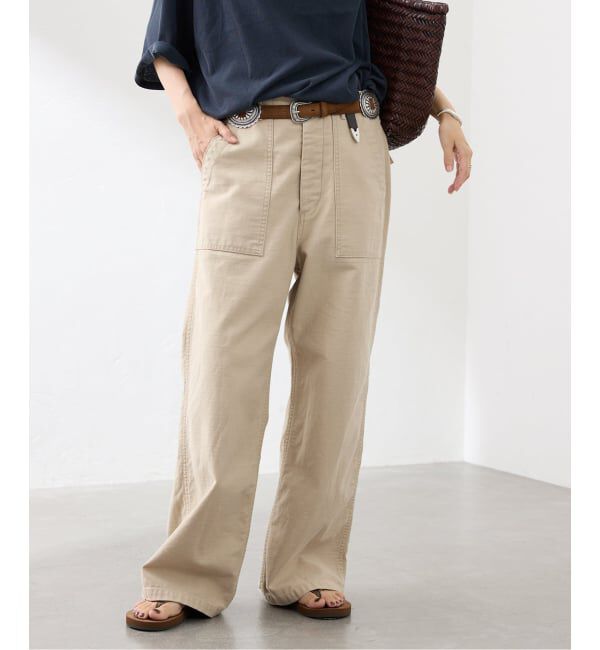 FRAMeWORK「≪一部カラーWEB限定≫ミリタリースラブバックサテンベイカーパンツ」|カーゴ|