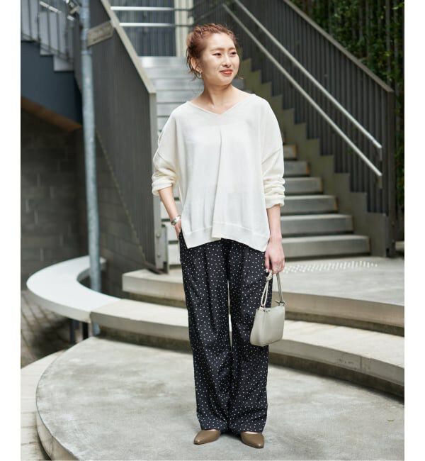 Spick and Span「《WEB限定 / 追加》ドットプリントイージーストレートパンツ」|スラックス|