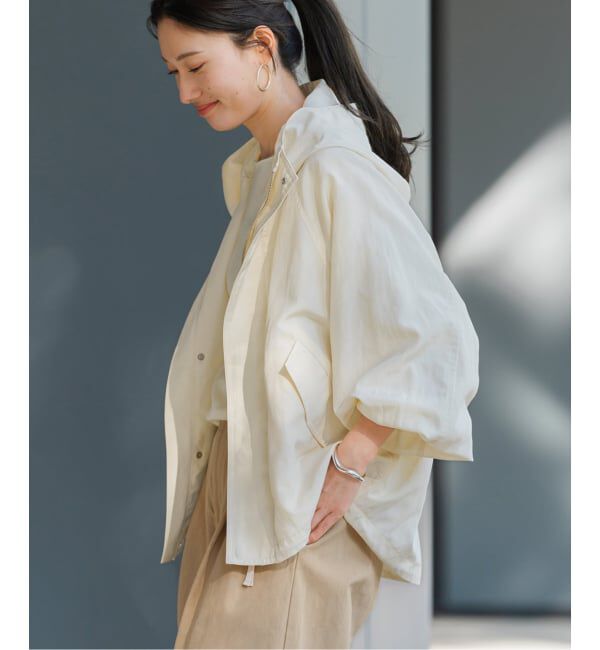 FRAMeWORK「≪追加≫リネンPLタッサーフードショートブルゾン」|ブルゾン・スタジャン|