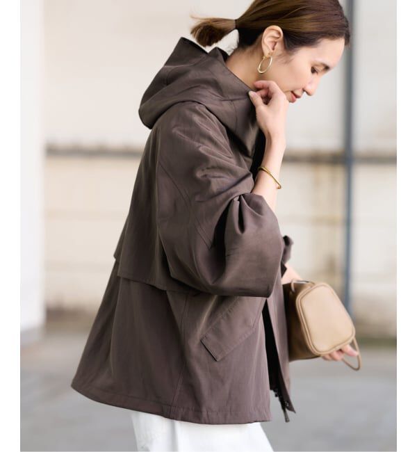 FRAMeWORK「≪追加≫リネンPLタッサーフードショートブルゾン」|ブルゾン・スタジャン|