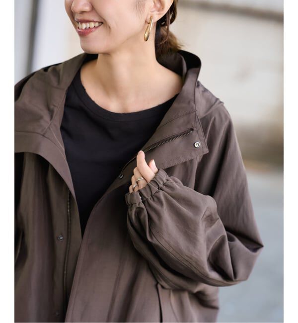 FRAMeWORK「≪追加≫リネンPLタッサーフードショートブルゾン」|ブルゾン・スタジャン|