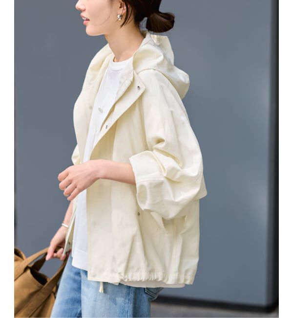 FRAMeWORK「≪追加≫リネンPLタッサーフードショートブルゾン」|ブルゾン・スタジャン|ナチュラル