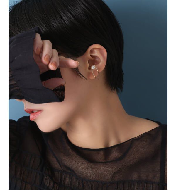 Lilas by Spick&Span「パールダブルダエンイヤーカフ K10（片耳）」|イヤーカフ|