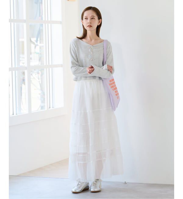 U by SPICK&SPAN「シアーミックスティアードスカート」|スカート|