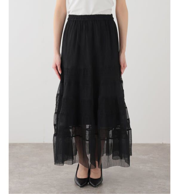 U by SPICK&SPAN「シアーミックスティアードスカート」|スカート|